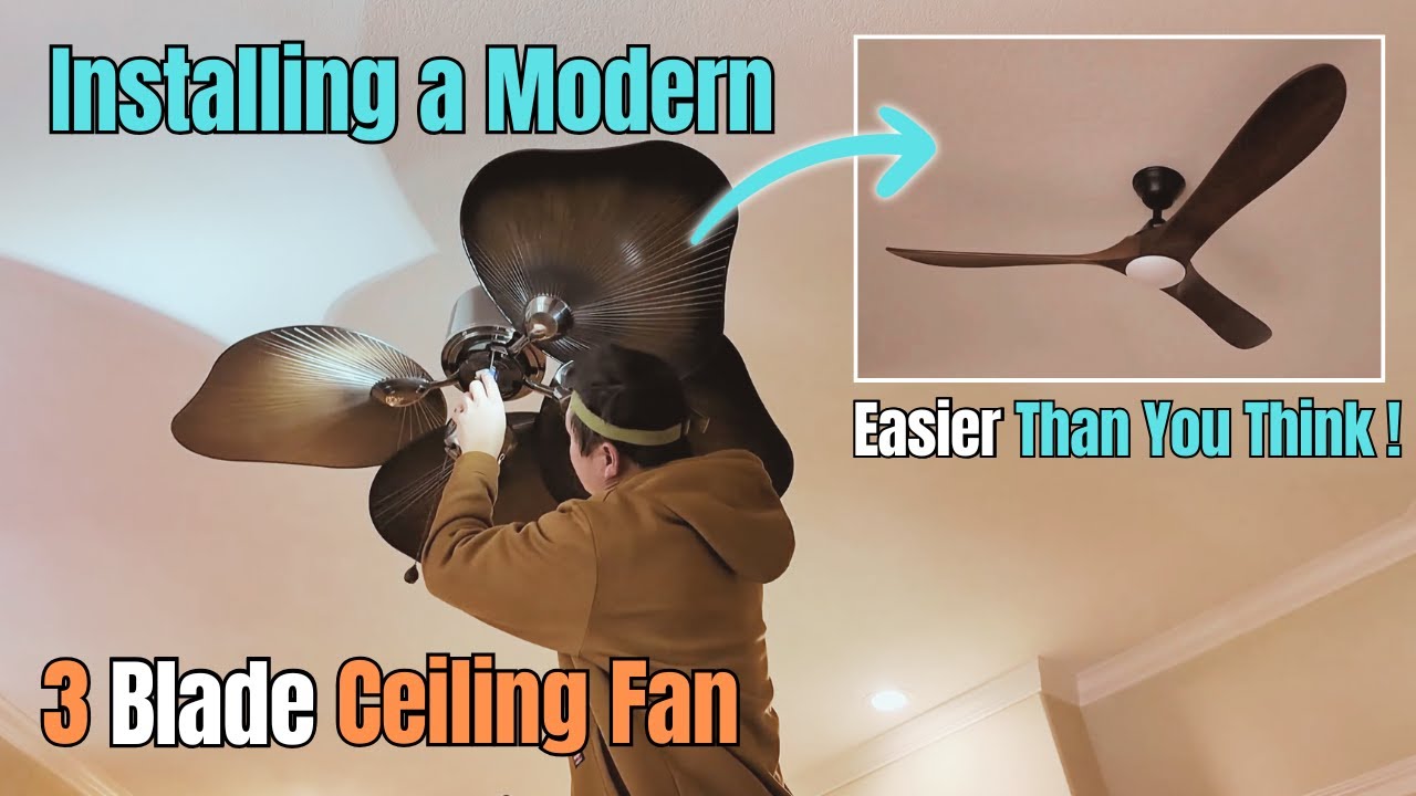 Installing a Modern 3-Blade Ceiling Fan | (Easier Than You Think!)