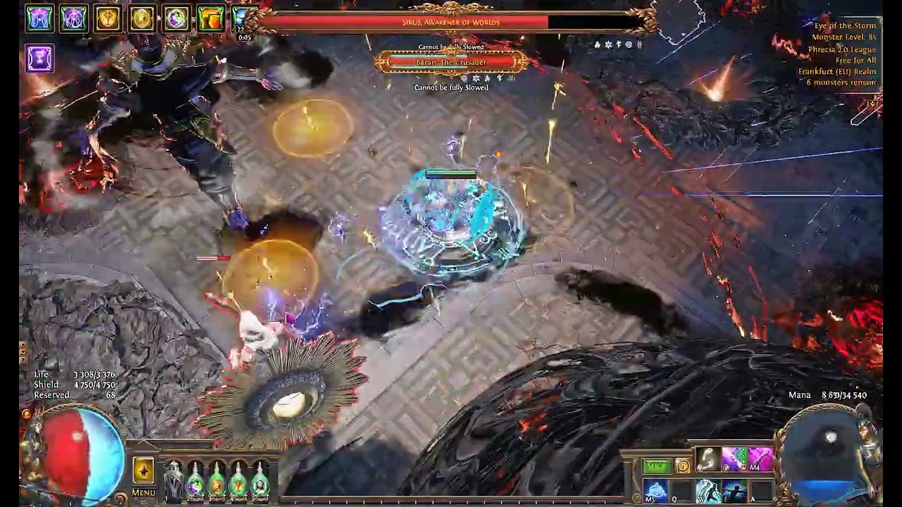 Manaforged Arrows vs Uber Sirus - PoE Phrecia 2.0