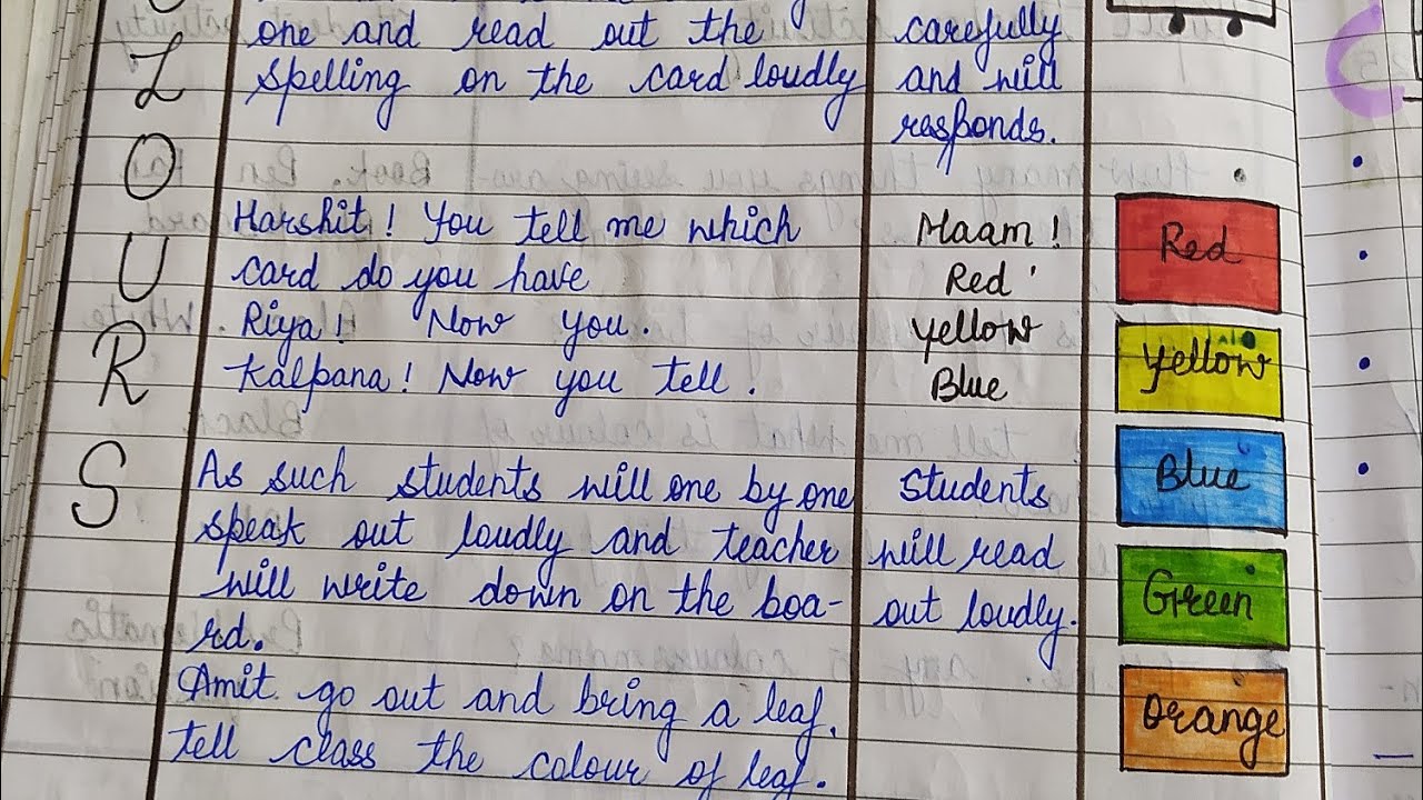 Lesson plan || Class 2nd || English Colours Name || #shivanidhacta #youtube#tp#d.el.ed2ndyear# 2025
