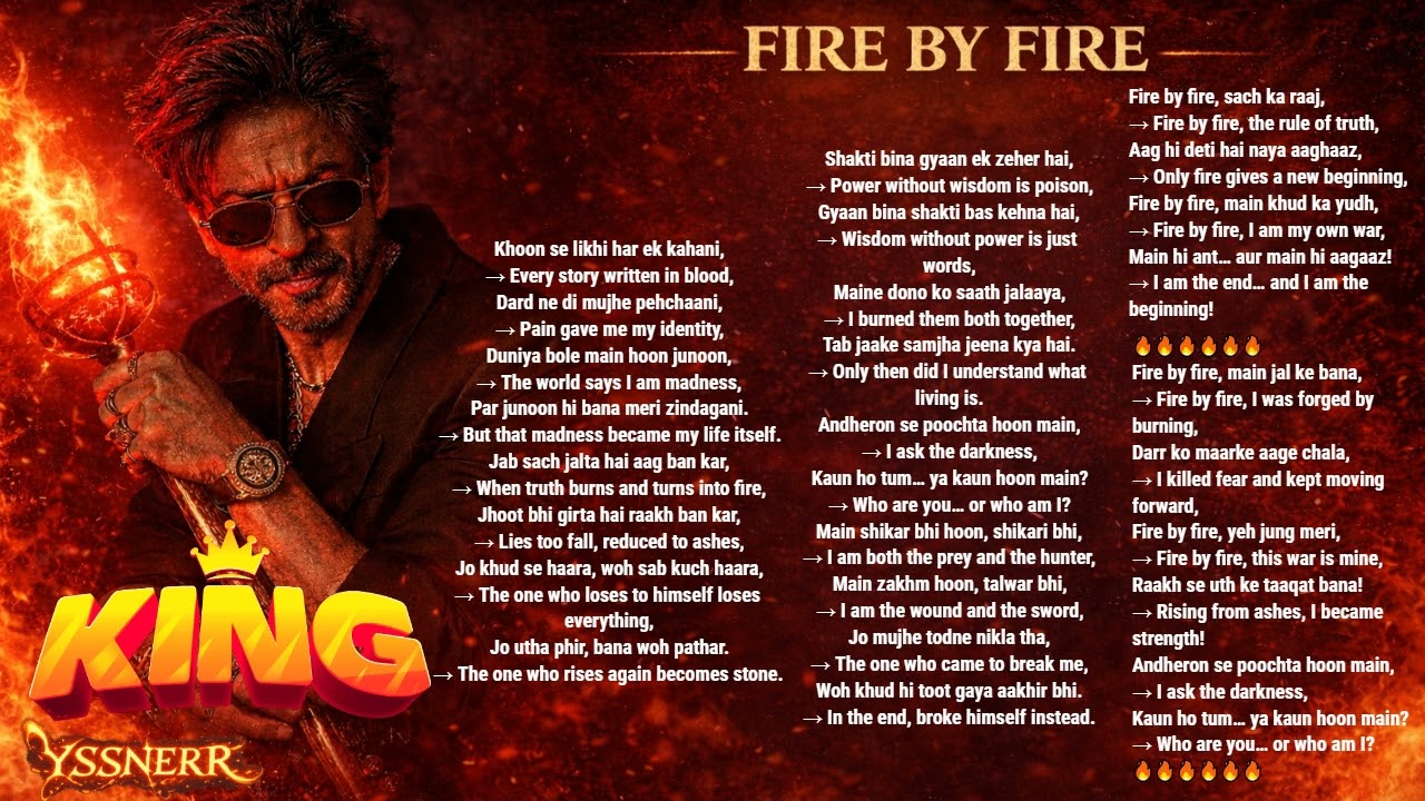 KING - FIRE By FIRE 🔥🔥 Shah Rukh Khan IN & AS KING 24/12/2026 🔥🔥 YSSNERR