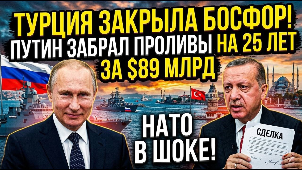 ТУРЦИЯ ЗАКРЫЛА БОСФОР! Путин забрал проливы на 25 лет за $89 млрд. НАТО в шоке