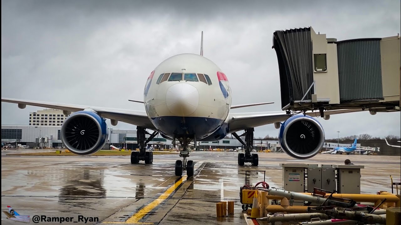 Boeing 777 stand arrival and engine shutdown