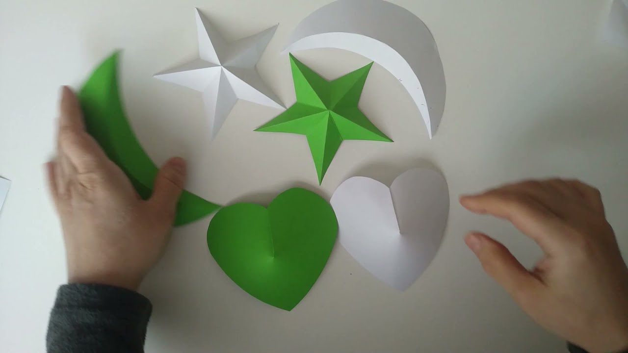 3 Boyutlu Ay,Yıldız,Kalp ,(3D Moon,Star,Heart)