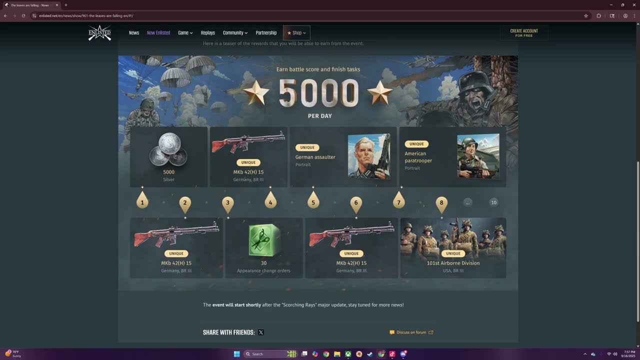 New teased OP Market Garden Event (Free Paras)