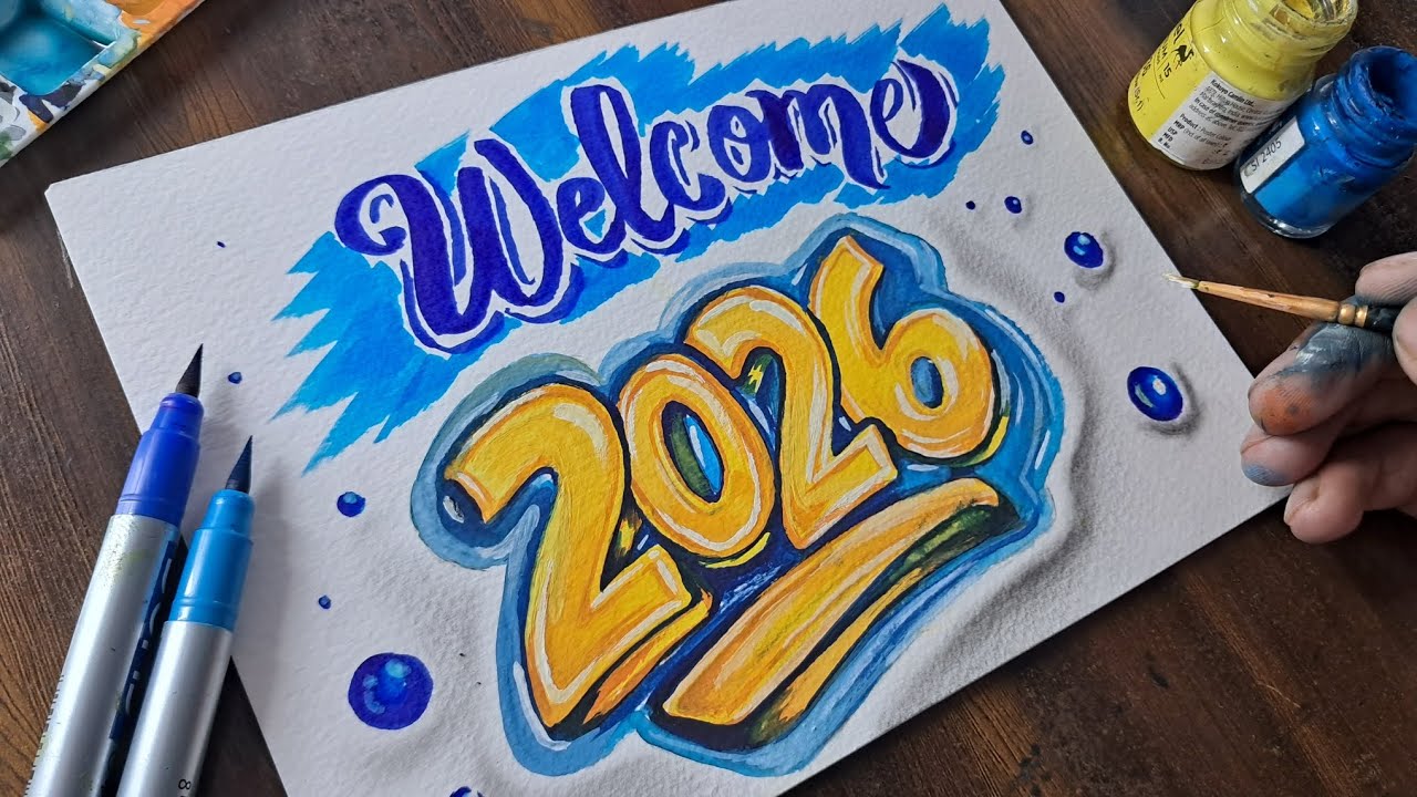 Welcome 2026 ✨️ | Happy New Year 2026 | Drawing | New year 2026 drawing