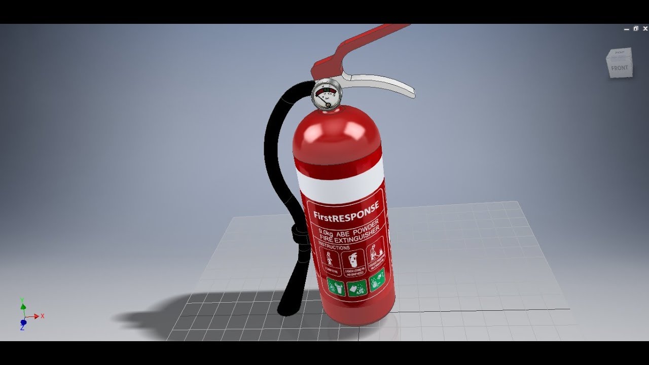 Autodesk inventor, making Fire extinguisher & Feuerl&ouml;scher