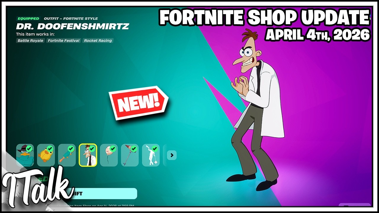 В магазине Fortnite *НОВИНКА*: КОЛЛАБОРАЦИЯ С ФИНЕАСОМ И ФЕРБОМ! [4 апреля 2026 г.] (Fortnite, Гл...