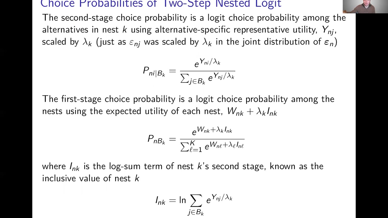 Week 9: Generalized Extreme Value Models | Video 2: Two-Step Nested Logit