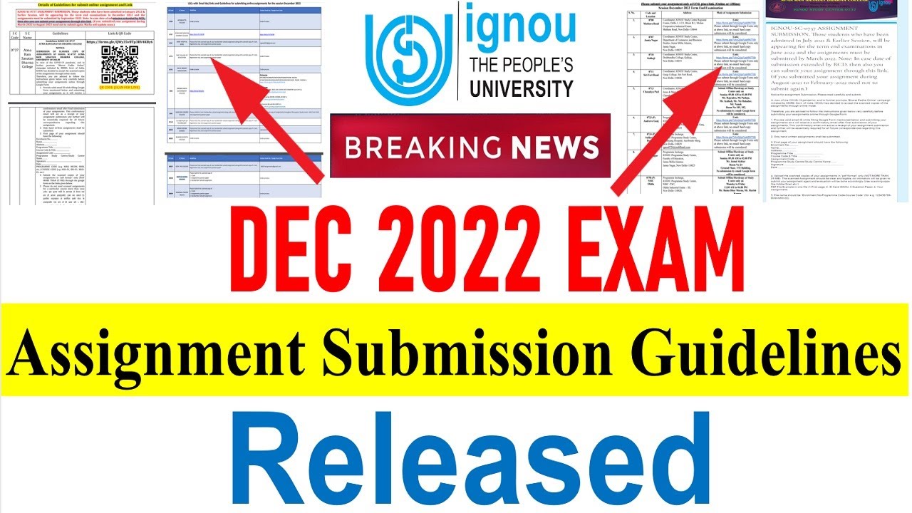 IGNOU DEC 2022 Exam Assignment Submission New Guidelines Released For  IGNOU Students