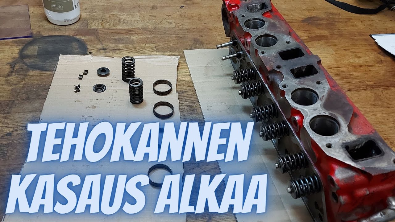 Portatun B20 kannen venttiilien asennus ja puristussuhteen arviointi