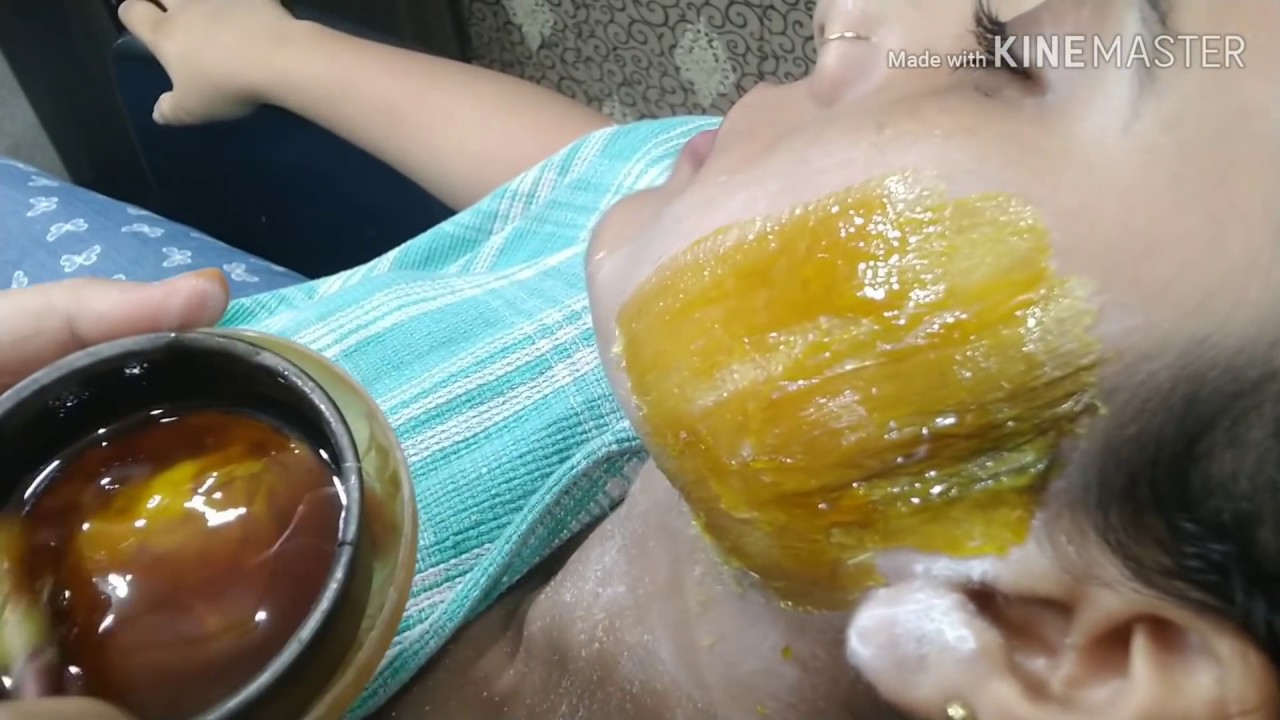 How to do remove facial hair with katori wax step by step in Hindi.