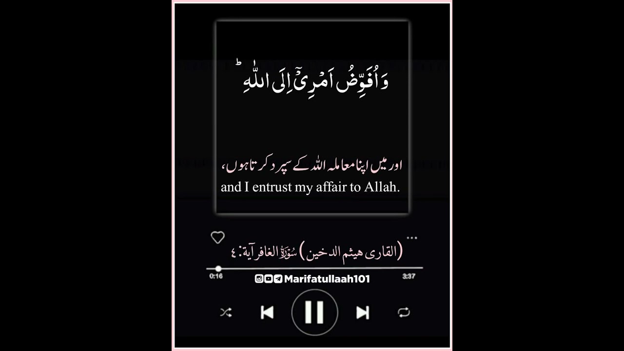 Surah Ghafir Ayah 44 ||وَ اُفَوِّضُ اَمۡرِیۡۤ اِلَی اللّٰہِ ؕ ||Reciter Haitham Al Dukhayn