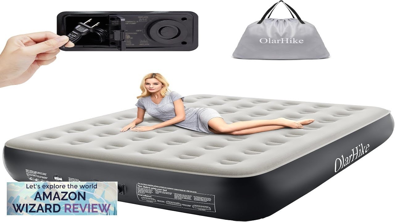 OlarHike Queen Air Mattress with Built in PumpInflatable Blow Up Airbed Review
