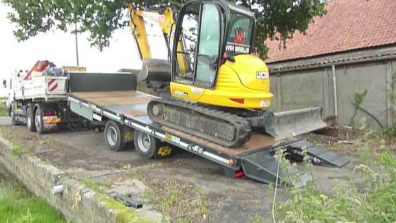 Aanhangwagen dieplader gedragen wipkar met kantelbare laadvloer