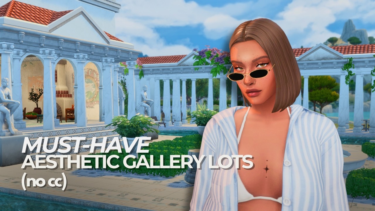 aesthetic gallery lots you NEED for the sims 4 (no cc) 🍋 tartosa