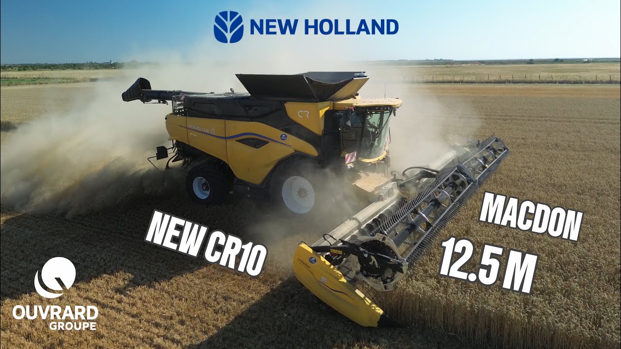 NEW HOLLAND CR10 + MACDON 12,5m 🟡 💨| PREMIERE CR10 VENDUE SUR LE GROUPE OUVRARD 👌🇫🇷