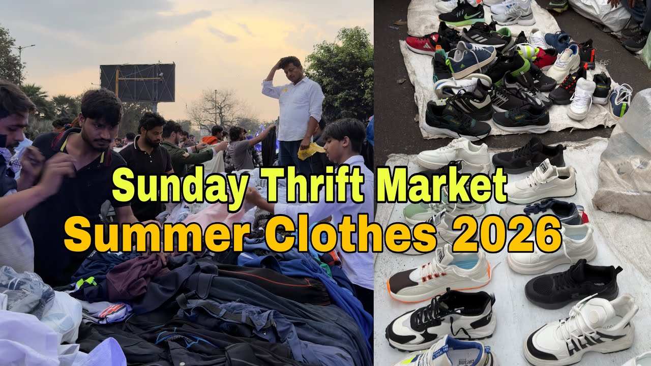 Sunday Thrift Market | Lal Kila Sunday Market | Cheapest Branded Clothes Market Delhi