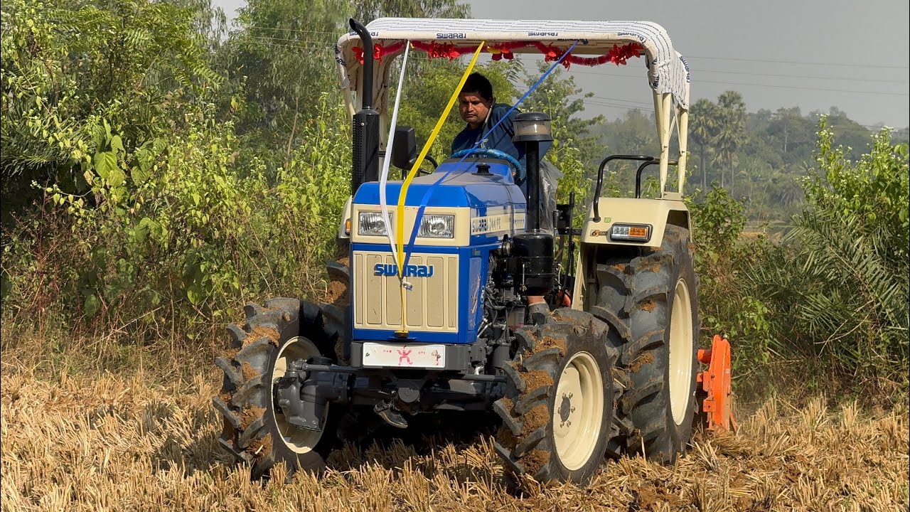 Swaraj New Model 744 FE 4WD DEMO with Rotavator #swarajtractor #swaraj744 #tractor #trending #new 