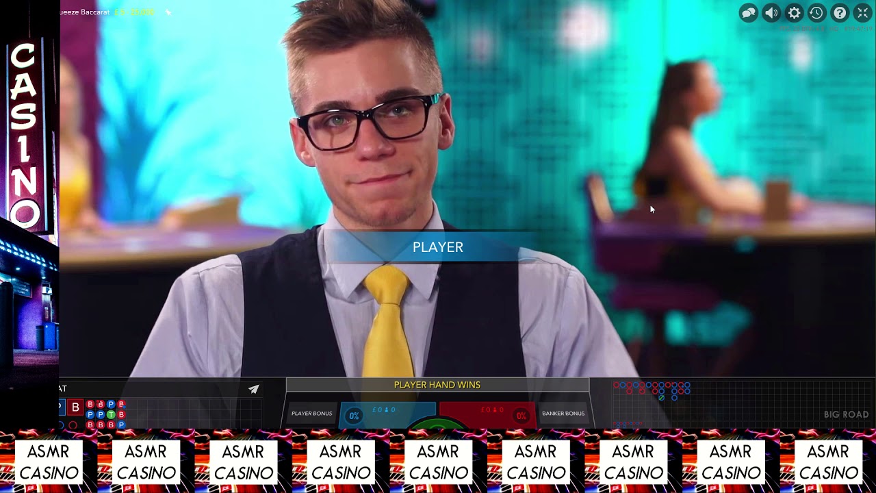 Unintentional ASMR Casino Sounds from Unknown Male Casino Dealer Playing Baccarat - ASMR Casino