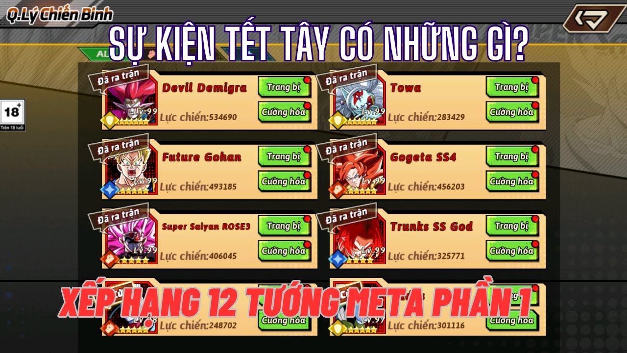 Rồng thần siêu cấp - Top 12 tướng meta phần 1 - Sự kiện Tết tây 1/1 chính thức ra mắt