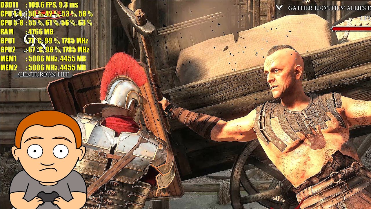 Ryse Son Of Rome Pc 4K GTX 1080 SLI HB Bridge Frame Rate Comparison