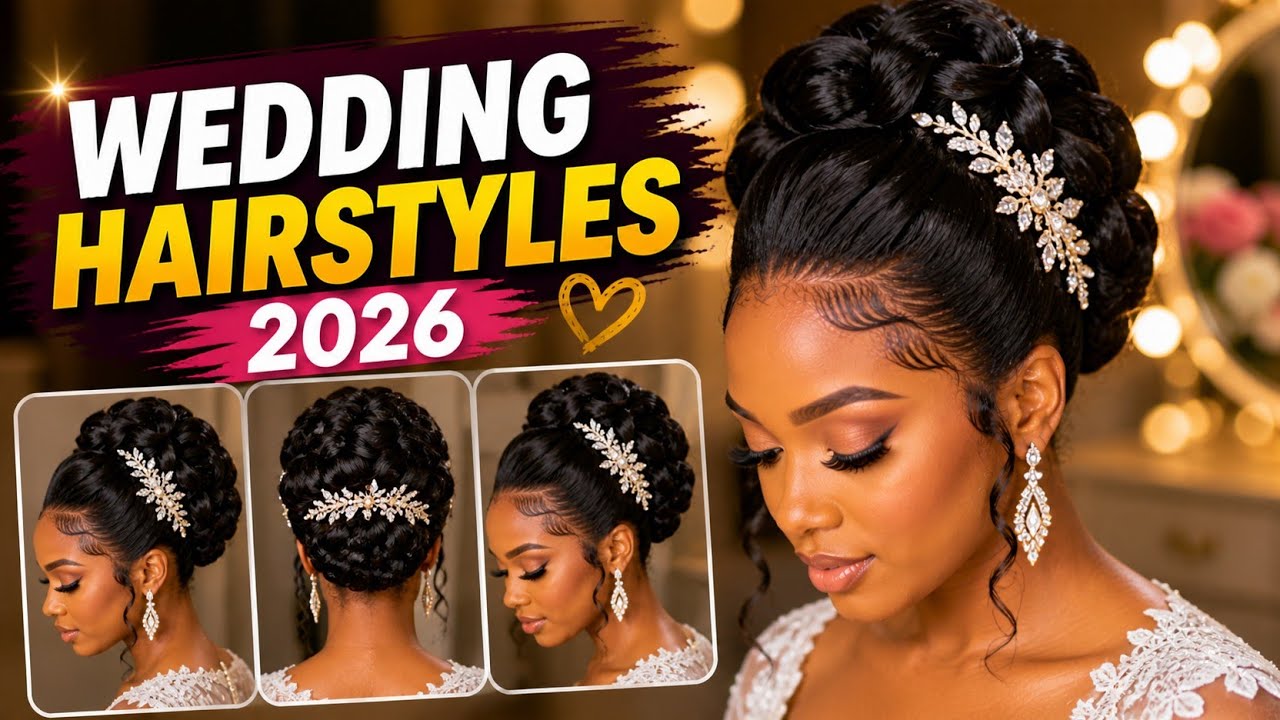 BRIDE HAIRSTYLES: Bridal Hairstyles For Black Women 👰✨#bridehair style #weddinghairstyle #hairstyle 