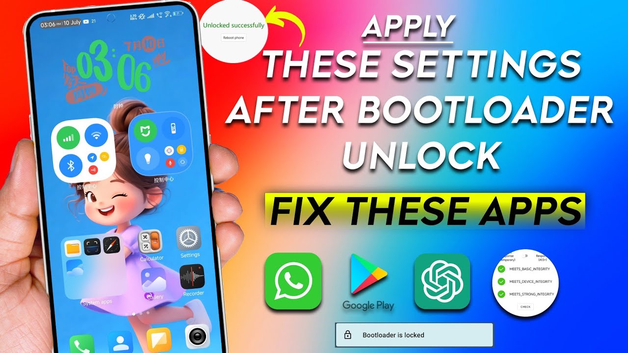 Do These Setting After Unlock Bootloader for Fixing All Issues like, WhatsApp, ChatGPT, Banking, BT