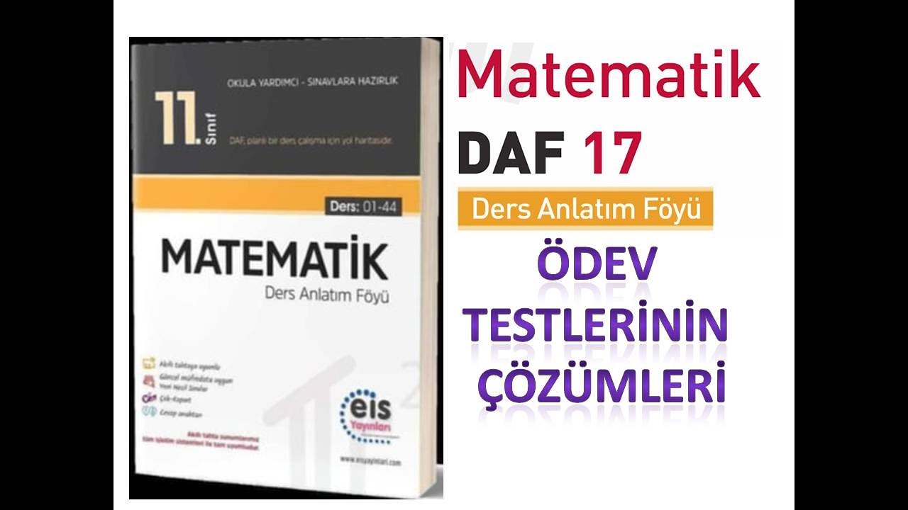 11. SINIF EİS MATEMATİK 17. FÖY ÖDEV TESTLERİNİN ÇÖZÜMÜ