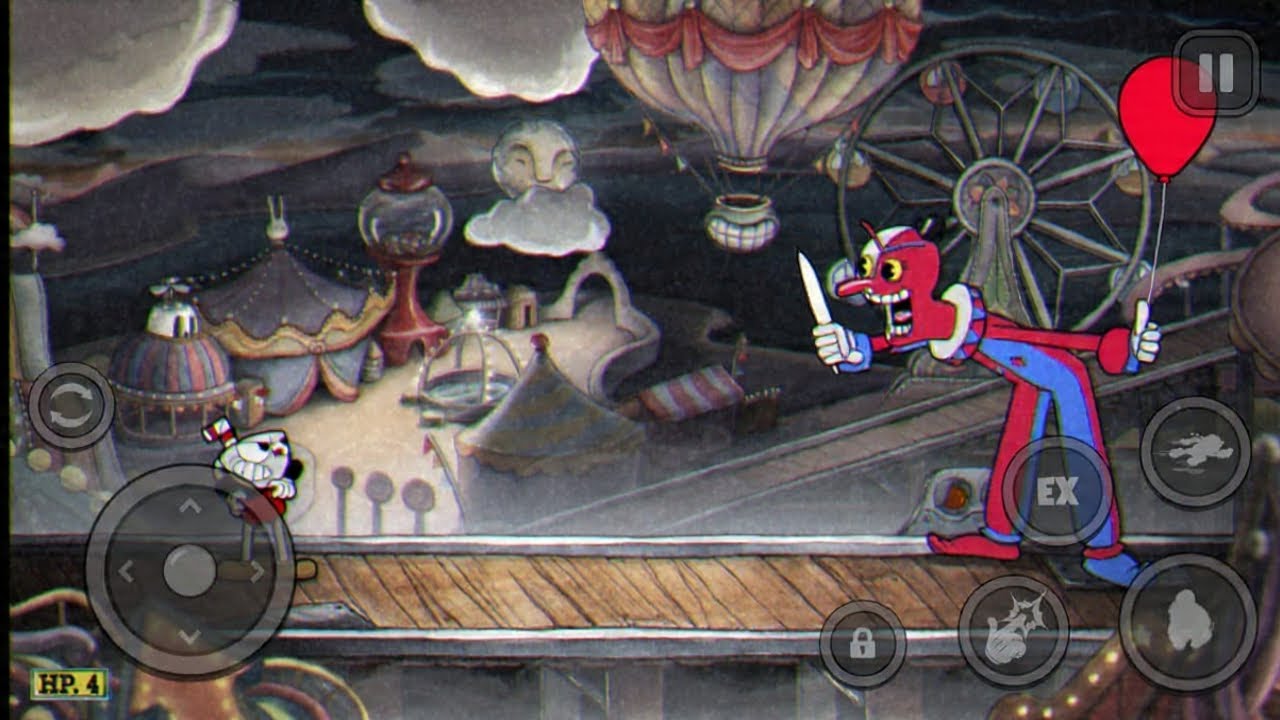 jugando cuphead de gabedeloper venciendo a baronesa von bon bon y a fiebre ferial y beppi el payaso
