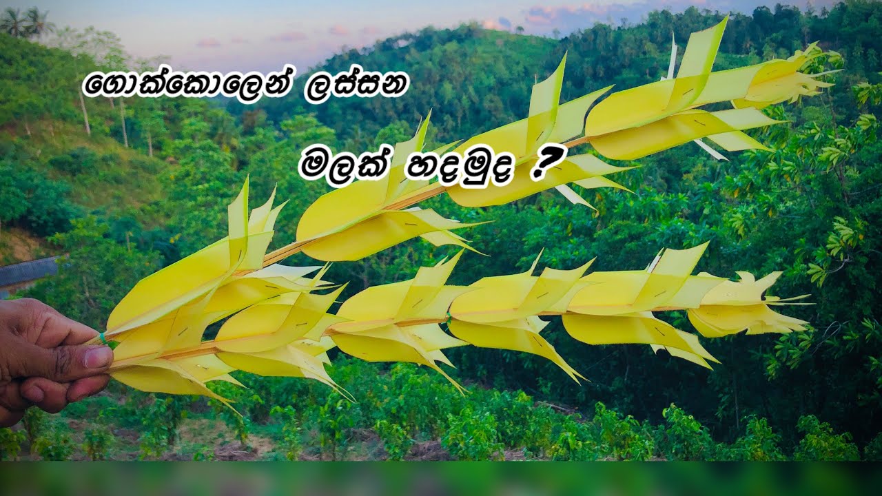 ගොක්කොලෙන් ලස්සන මලක් හදමුද ? | පෙති හතරෙ මල් කිනිත්ත | #coconut #tutorial #handwork #coconutleaves