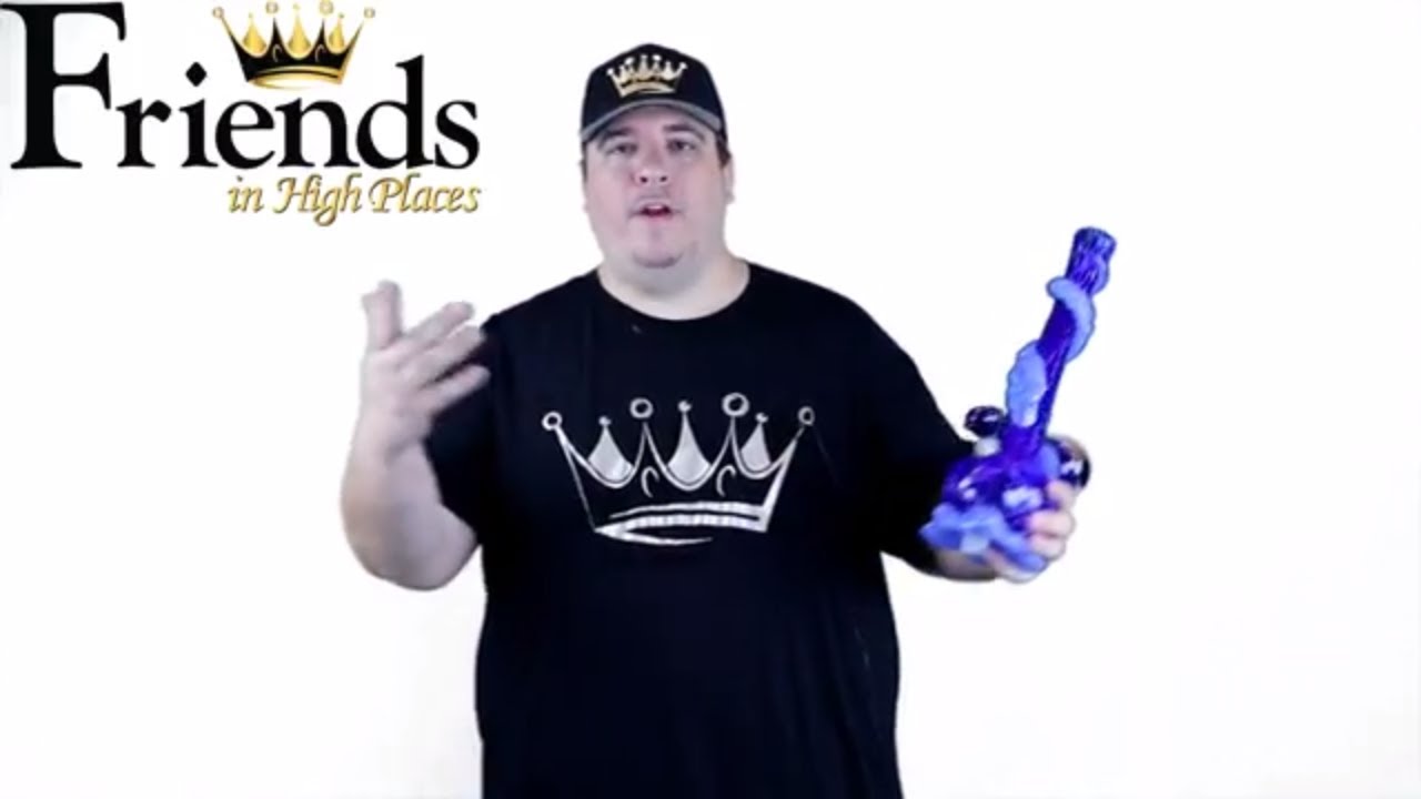 Noble Glass - 14 Inch Blue Bong with a Globe