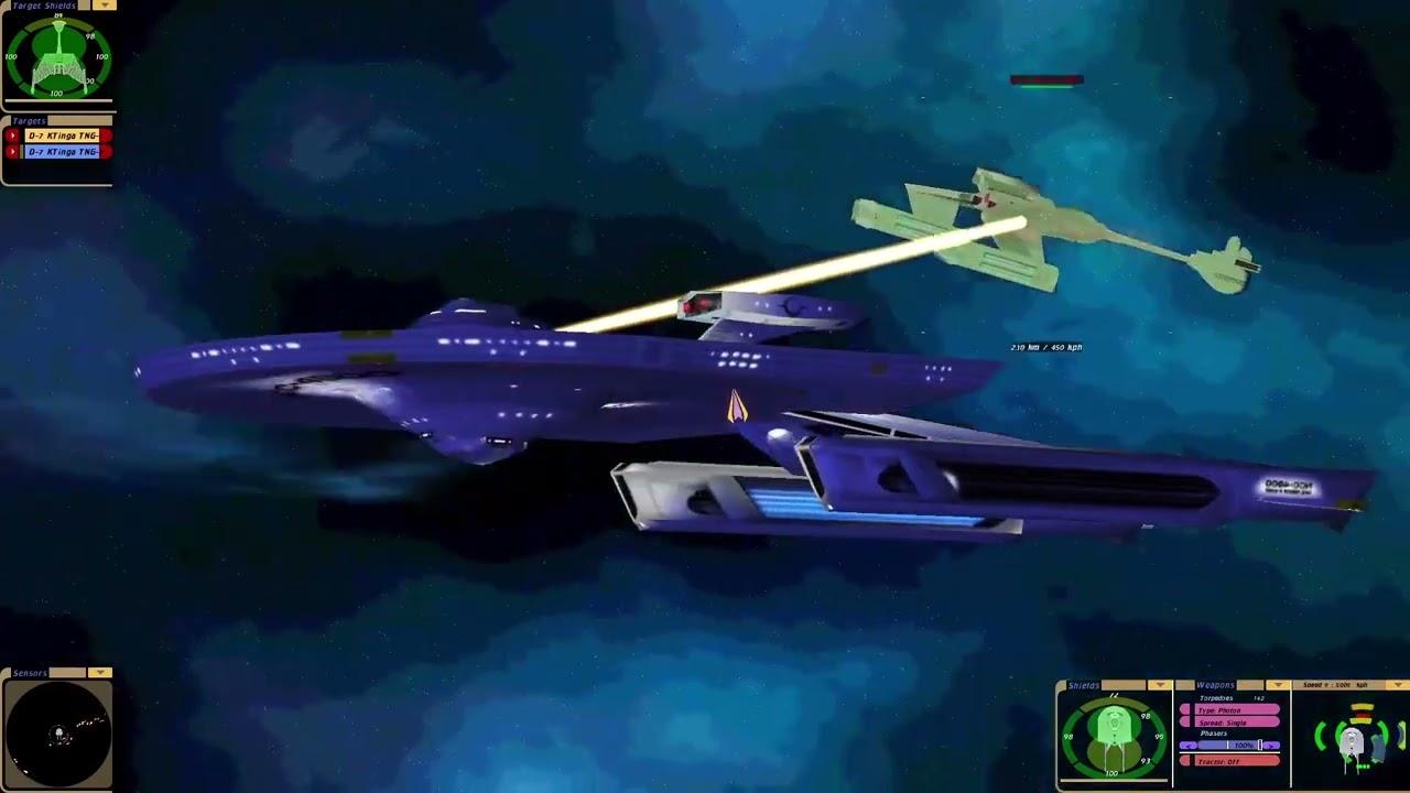 TNG Ships Kiev-class vs Klingon D-7 K’Tinga |KM| Star Trek Bridge Commander TEST