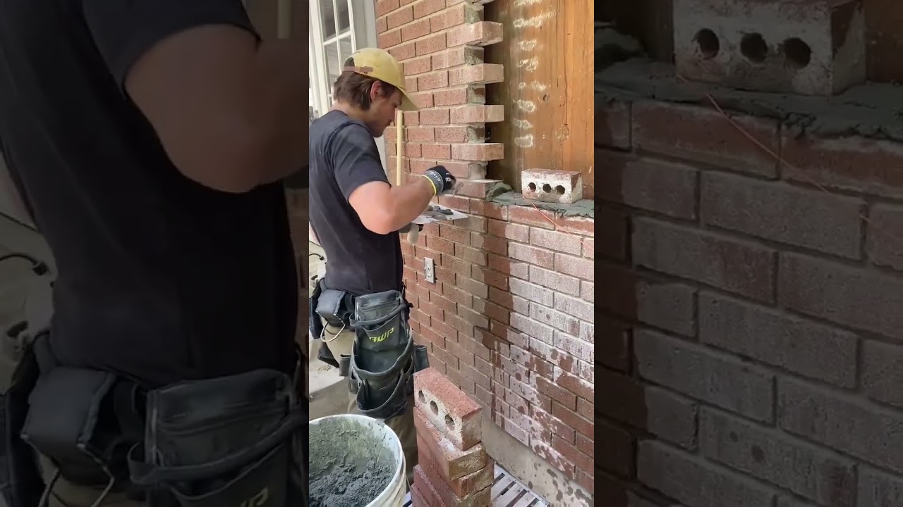 Put a window in a brick wall with me in 60 seconds #diy #remodel #shorts #heightshandyman