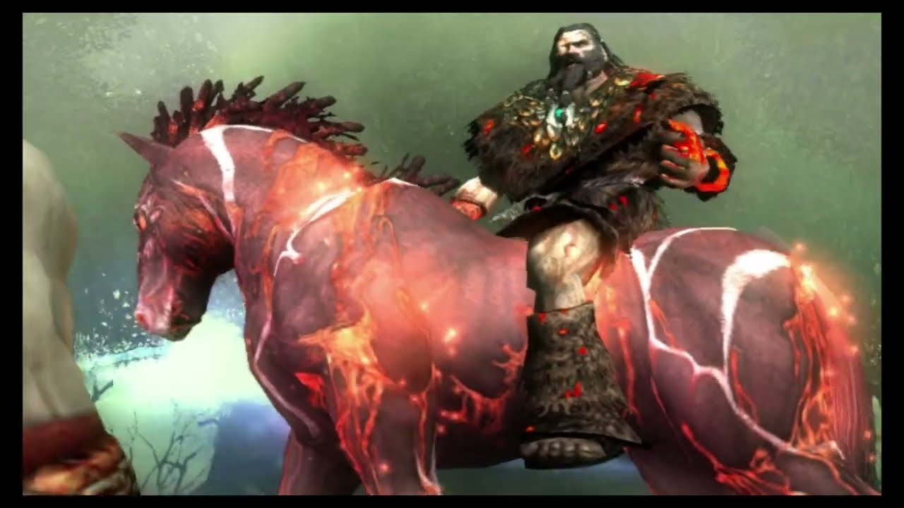 God of war playstation 2 boss fight Barbarian King Alrik