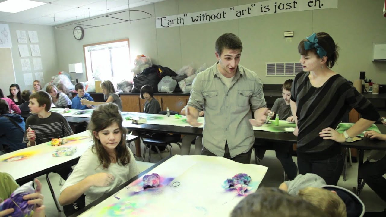 Students at Lehi Jr. High do barefoot service