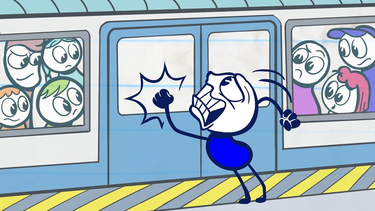 Pencilmate HOPS on a TRAIN 🚂 Watch with FRIENDS 🚂  New Compilation CRASH  🚦