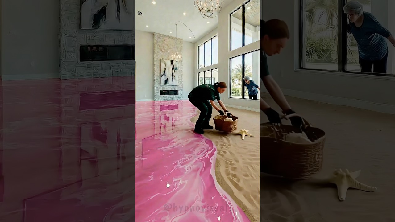 THIS FLOOR IS INSANE 😱 Beach Epoxy Floor