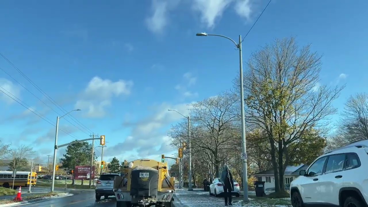 First Snowfall of 2025 in St. John’s | Peaceful Morning Drive in Newfoundland, Canada