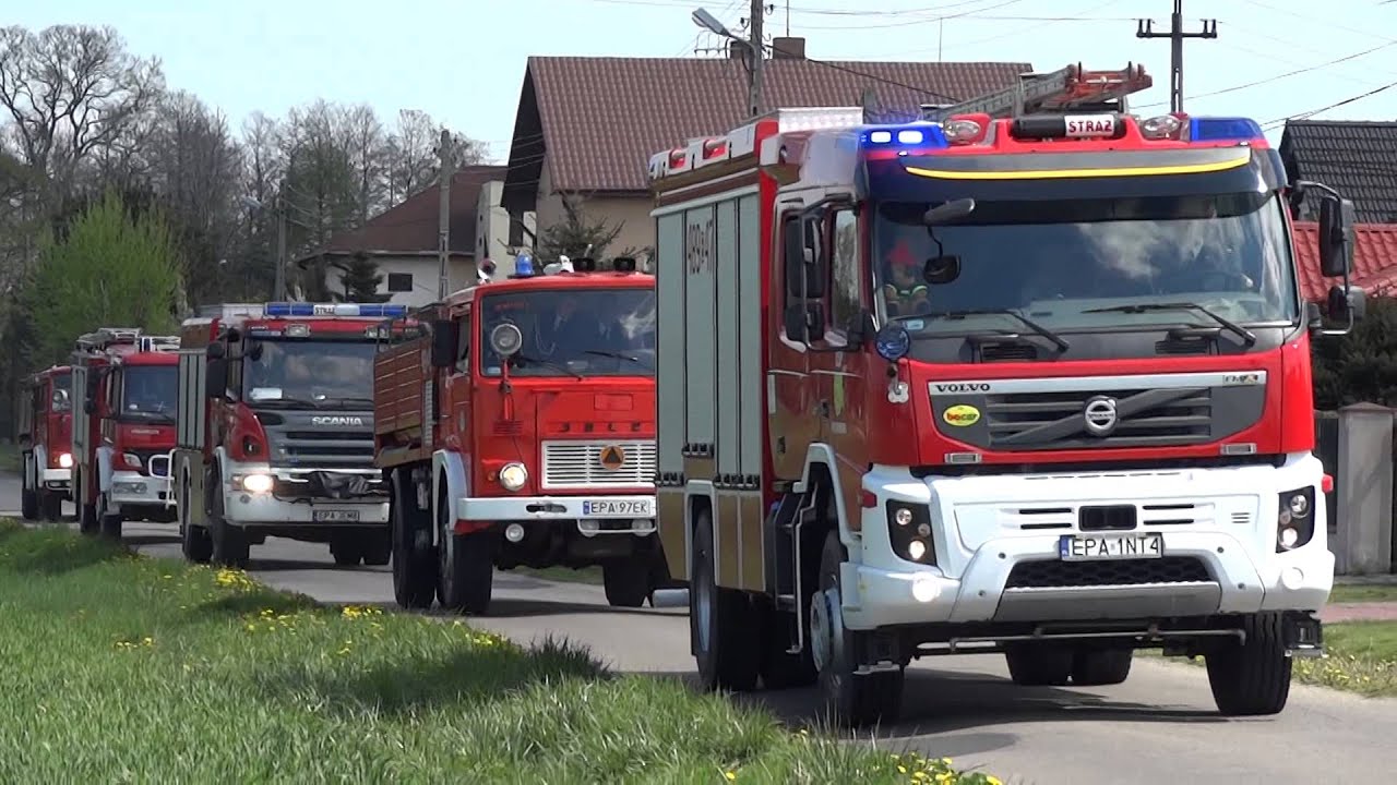 Przejazd alarmowy jednostek OSP gminy Pabianice z okazji Dnia Strażaka, 03.05.2015.