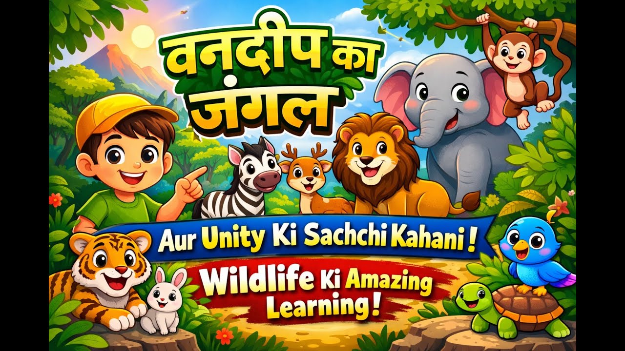वनदीप का जंगल | Unity Moral Story for Kids | Wildlife Learning | AI Guru Pritam 