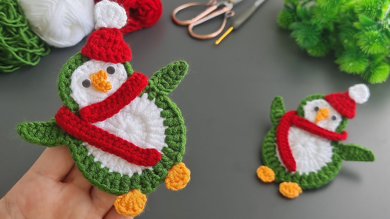 ☆☆~Wow~☆☆ Crochet penguen ornament I crochet decorations I crochet beautiful #crochet #knitting