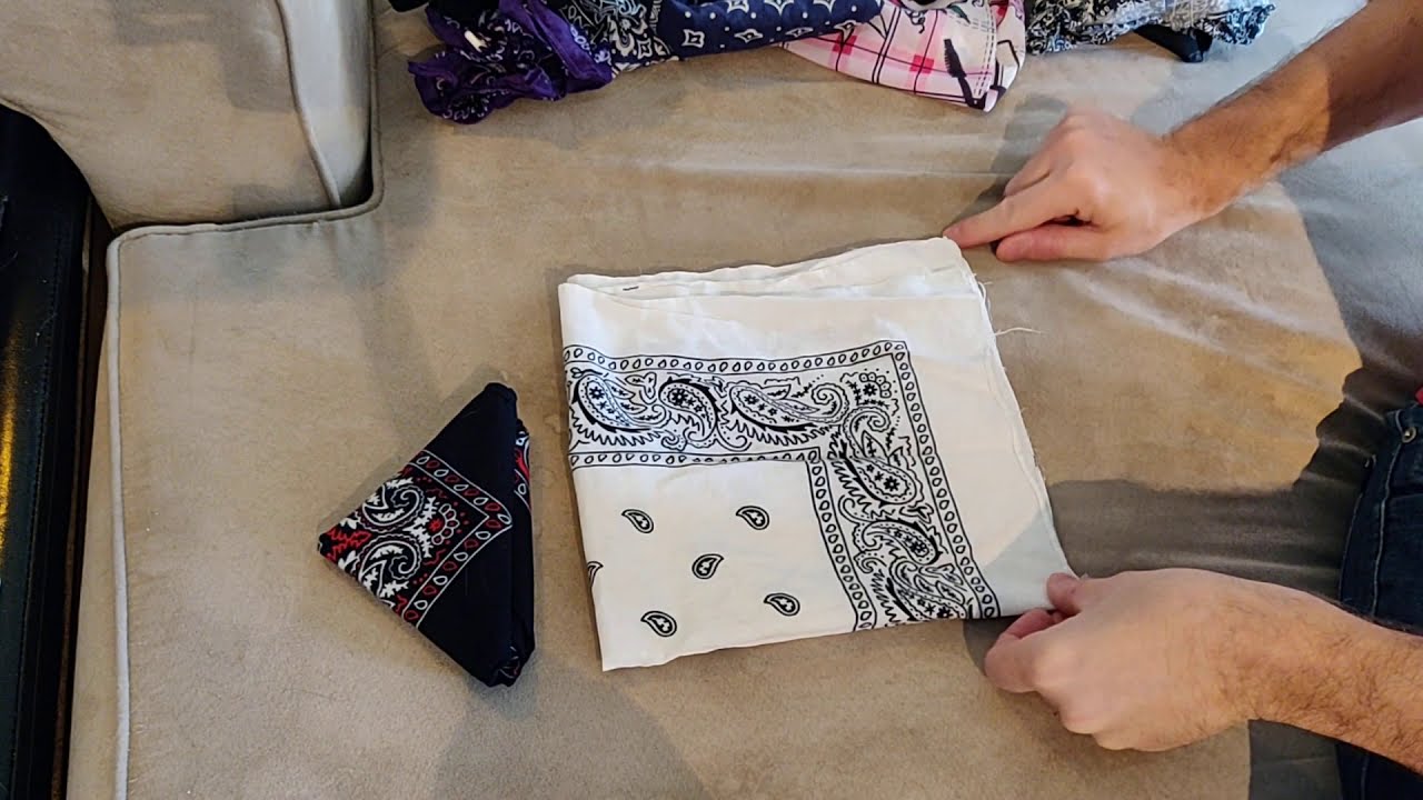 How to fold a bandana into itself for storage and organizing