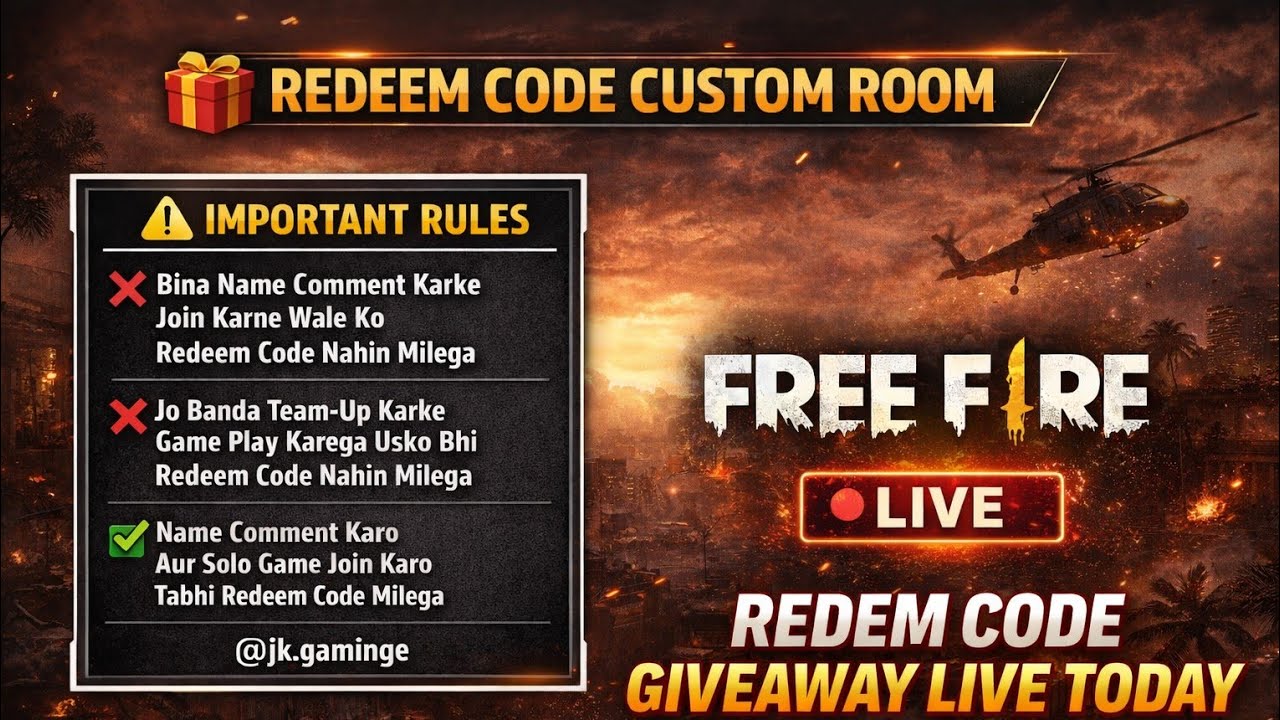 REDEEM CODE GIVEAWAY 🎁 #FreeFire #FreeFireLive #UIDCheck #GamingLive #FreeFireIndia #LiveStream