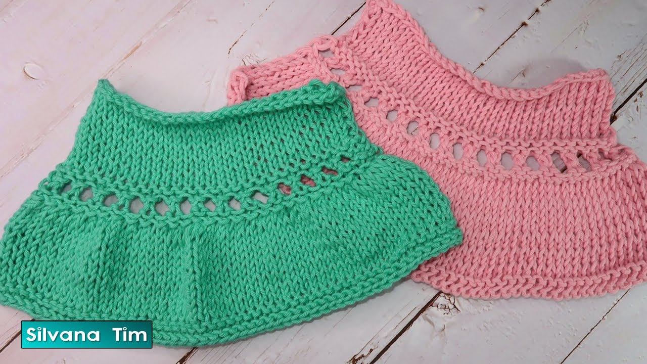 Volantes de punto Tejido a dos agujas - tejer Volante - Puntilla Ondulada para Falda, vestido № 1066