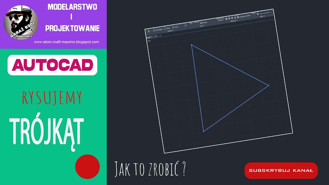 2 - #autocad #projektantkonstrukcji   #trójkat #tutorial  rysujemy krok po kroku