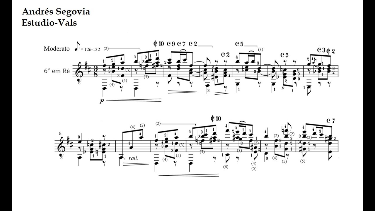 A. Segovia. Estudio Vals