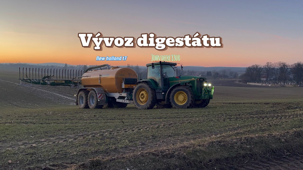 Vývoz digestátu/John deere 8300/new holland t7/2x Zunhammer 18500