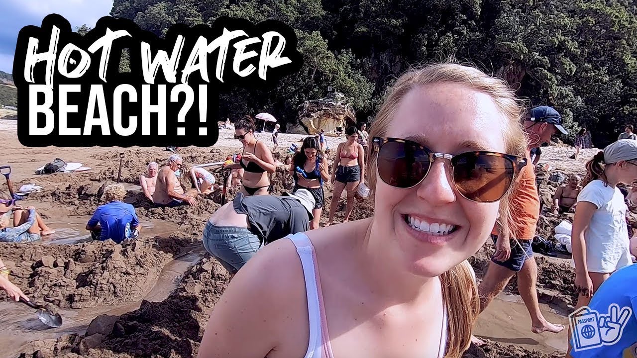 BEACH WITH HOT WATER COMING FROM UNDER IT?? // New Zealand