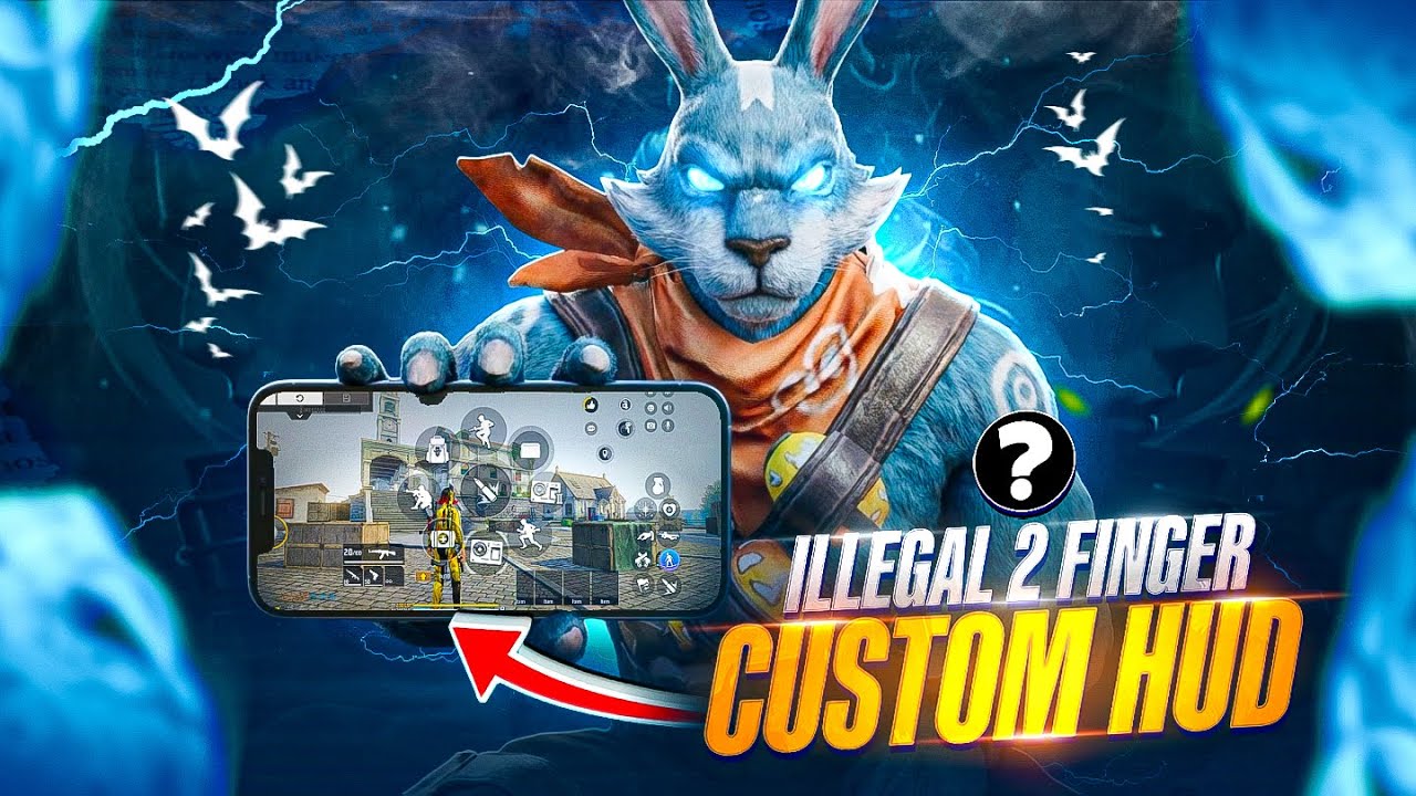 💥Best 2 Finger Custom Hud In FF 🤯 | ILLIGAL 2 FINGER CUSTOM HUD 💀  - invisible gmr 🥷🏻