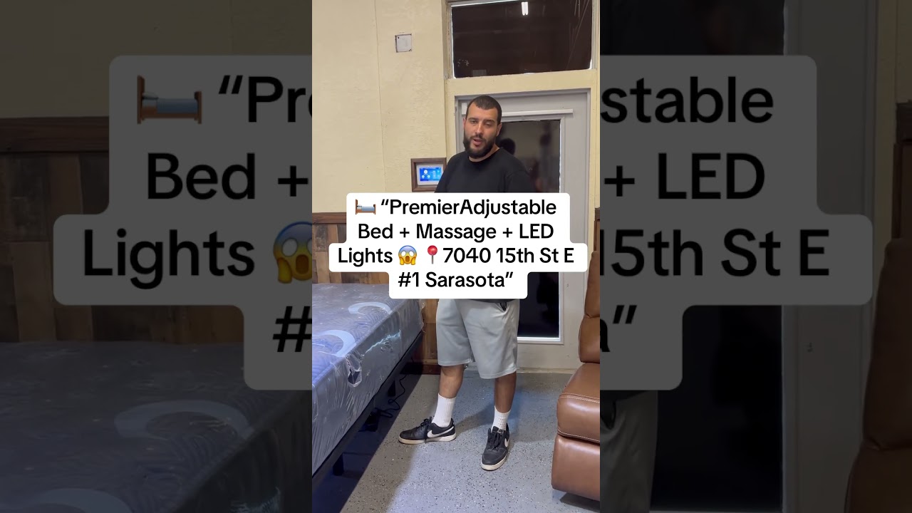 🛏️ PremierAdjustable Bed + Massage + LED Lights.#sarasotaflorida #bradentonflorida #parrishfl